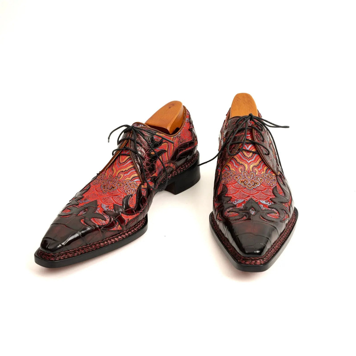 Red Pattern Crocodile Derby