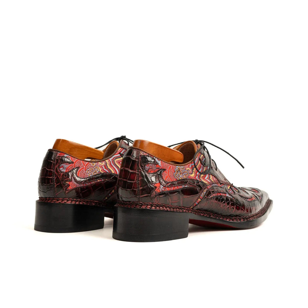 Red Pattern Crocodile Derby