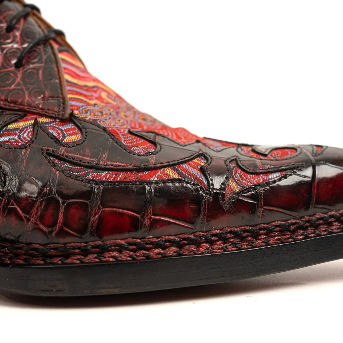 Red Pattern Crocodile Derby