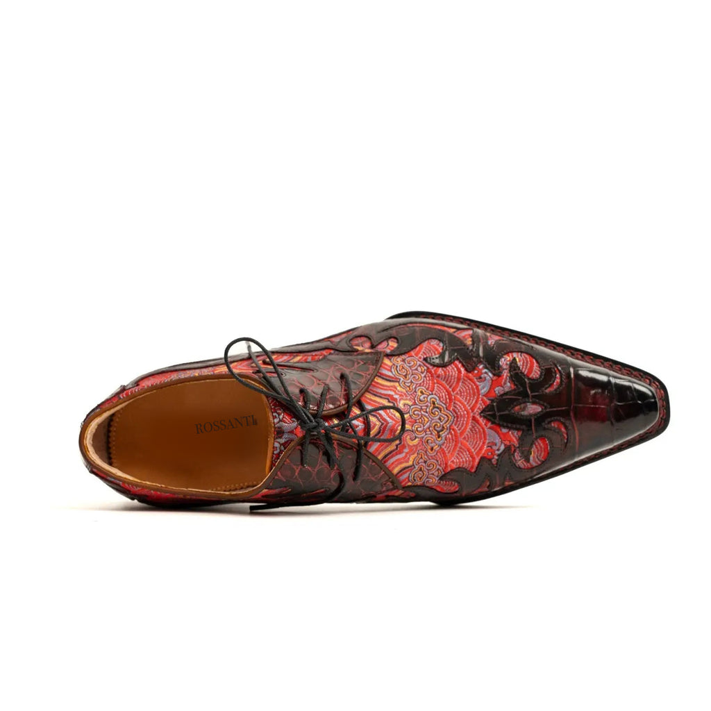 Red Pattern Crocodile Derby