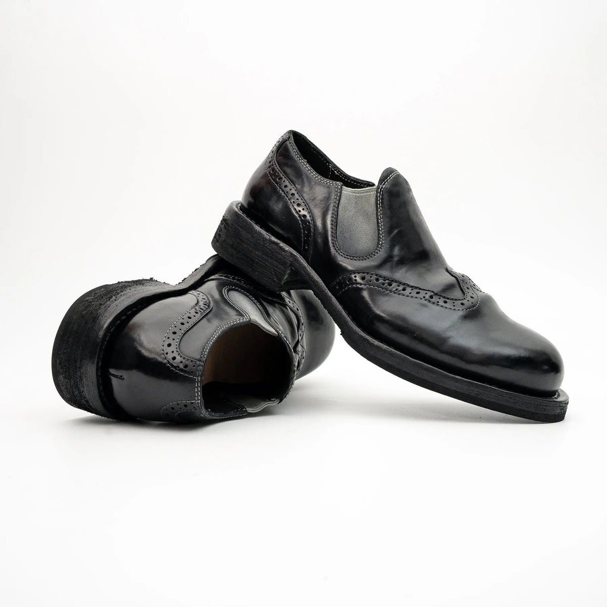 Black Horsehide Slip-On Loafers