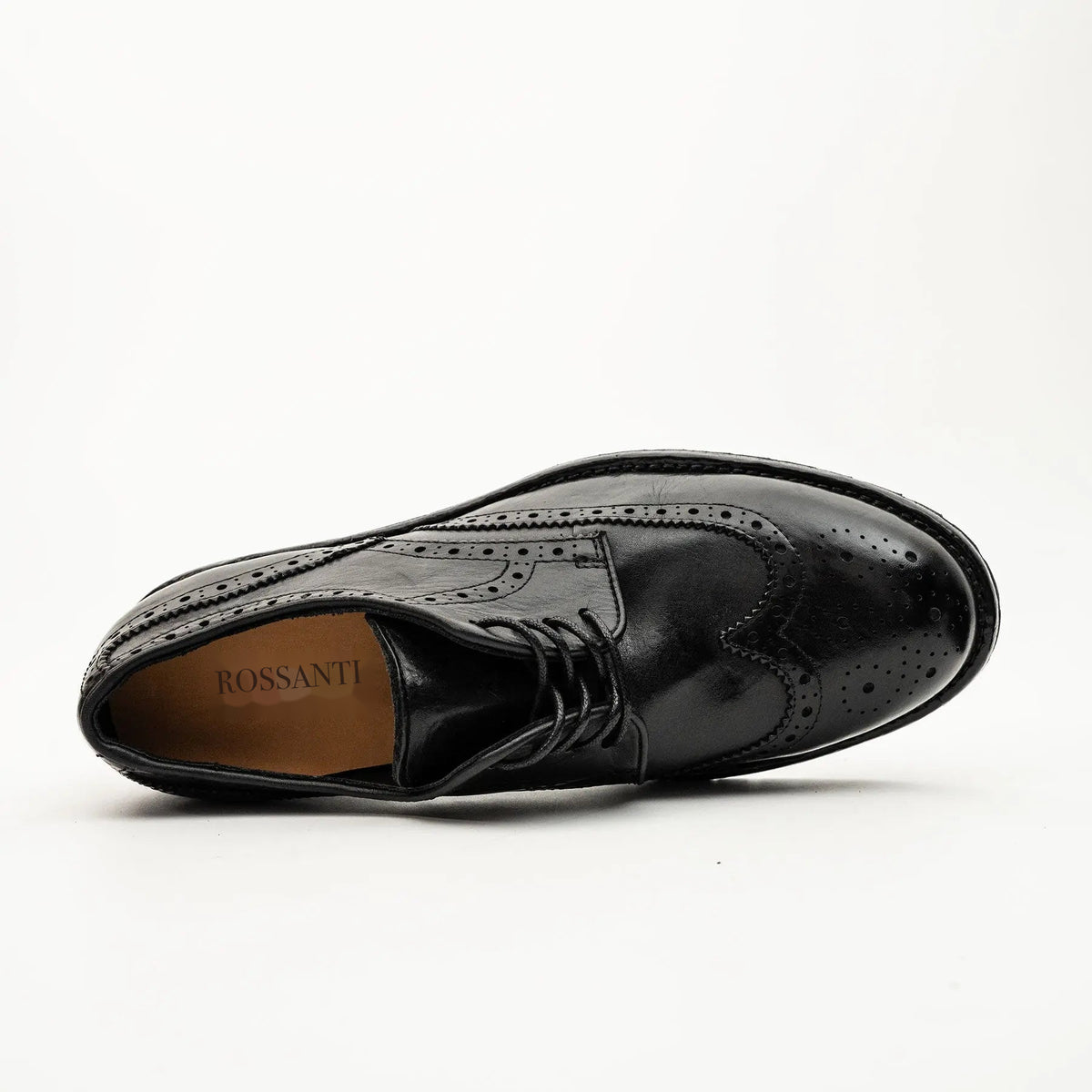 Black Washed Leather Lug Derby
