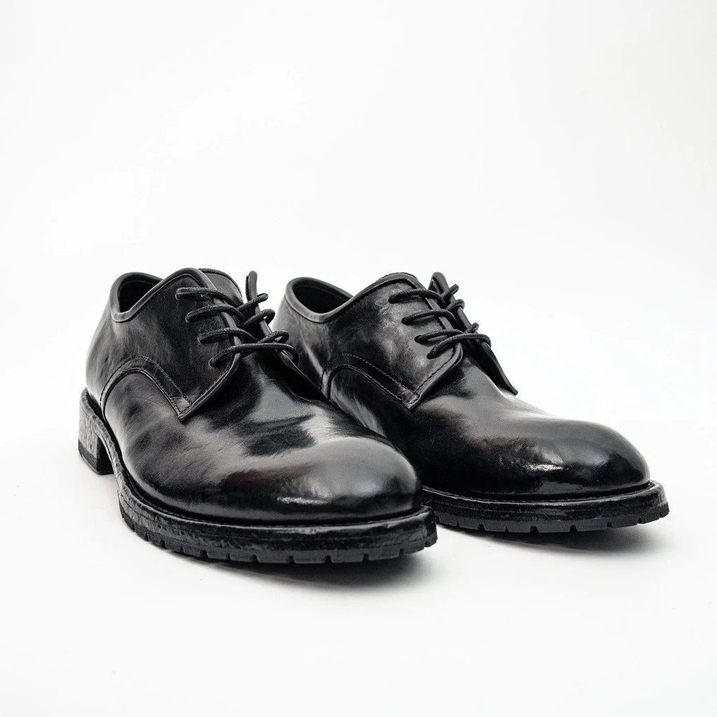 Black Washed Leather Derby