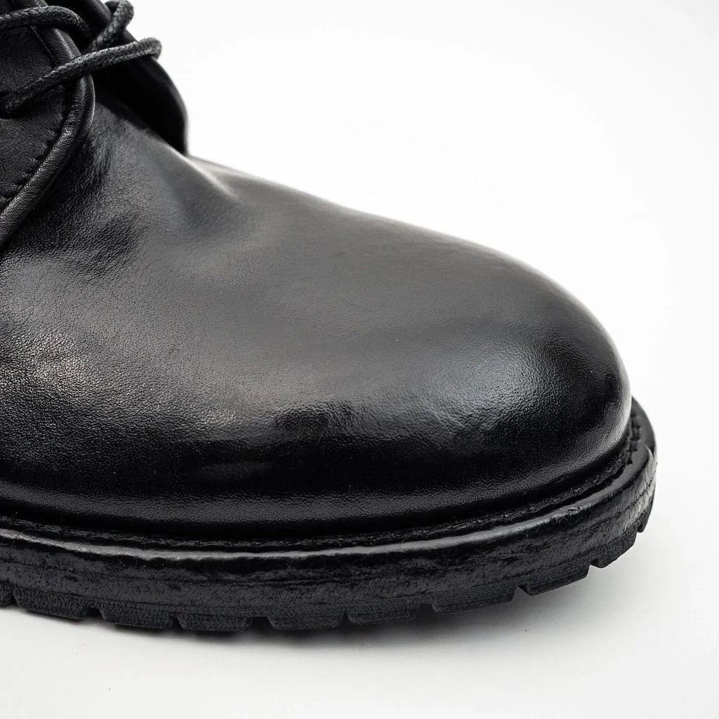 Black Washed Leather Derby
