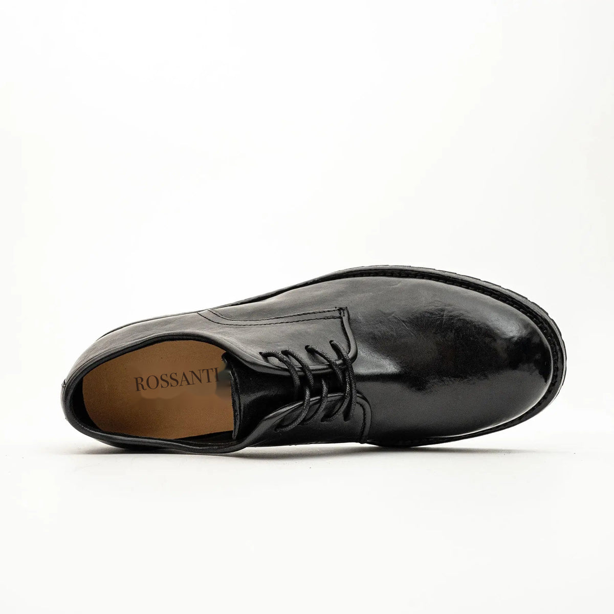 Black Washed Leather Derby