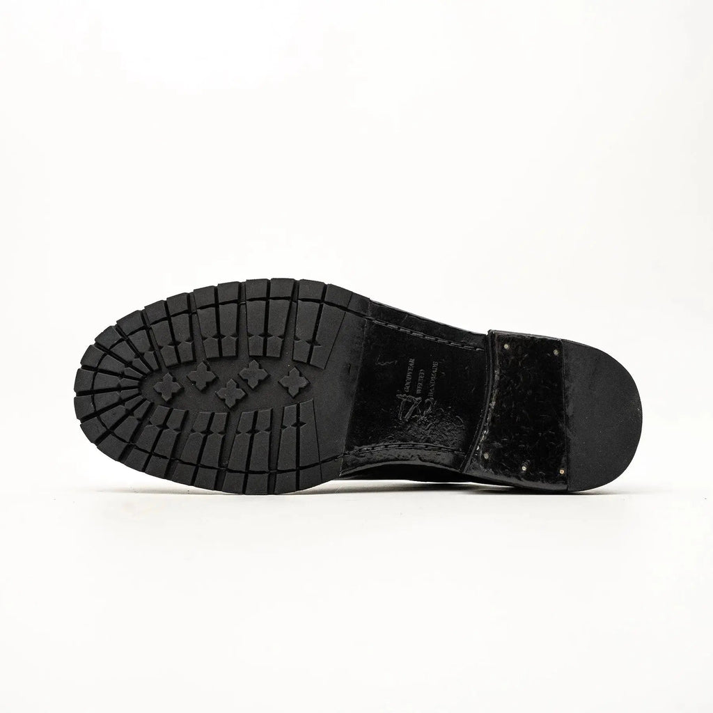 Black Washed Leather Derby