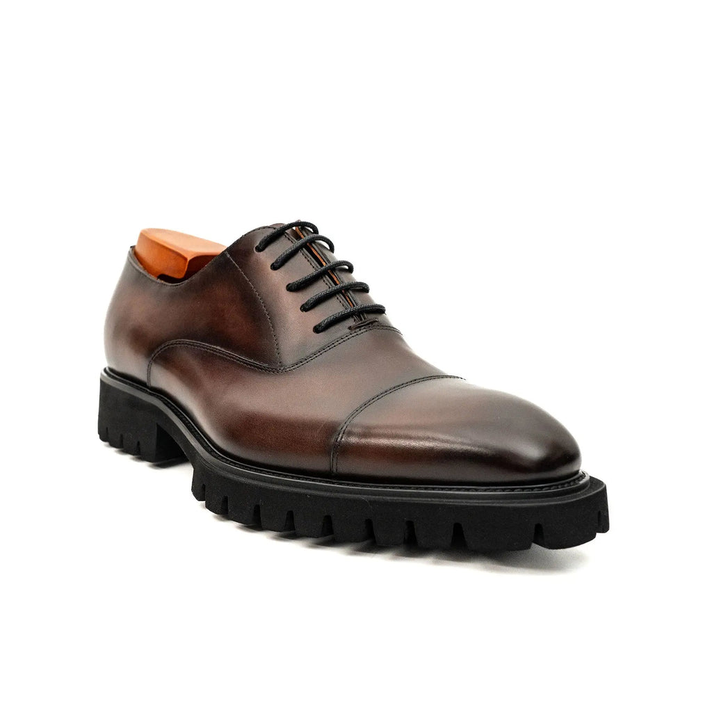 Burnished Brown Lug-Sole Oxfords