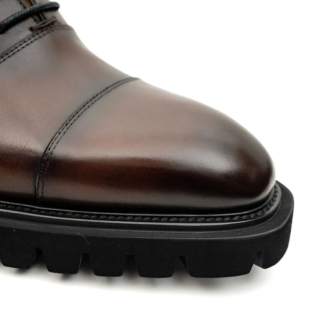 Burnished Brown Lug-Sole Oxfords