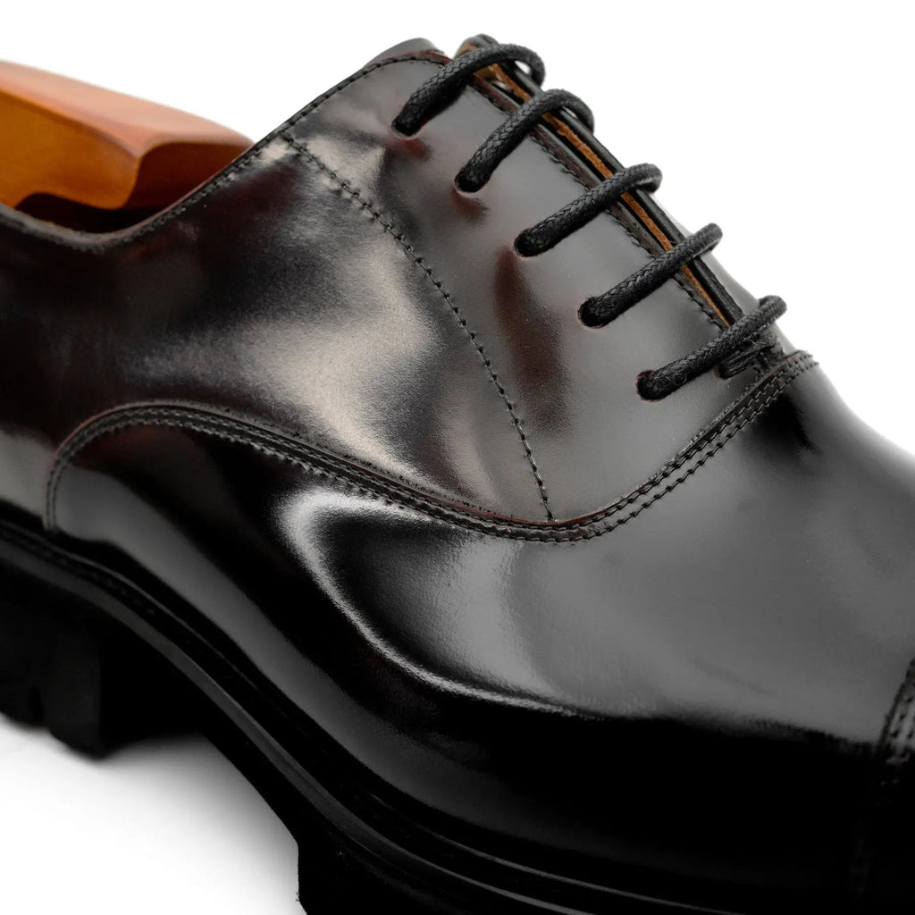 Burnished Glazed Calf Lug-Sole Oxford