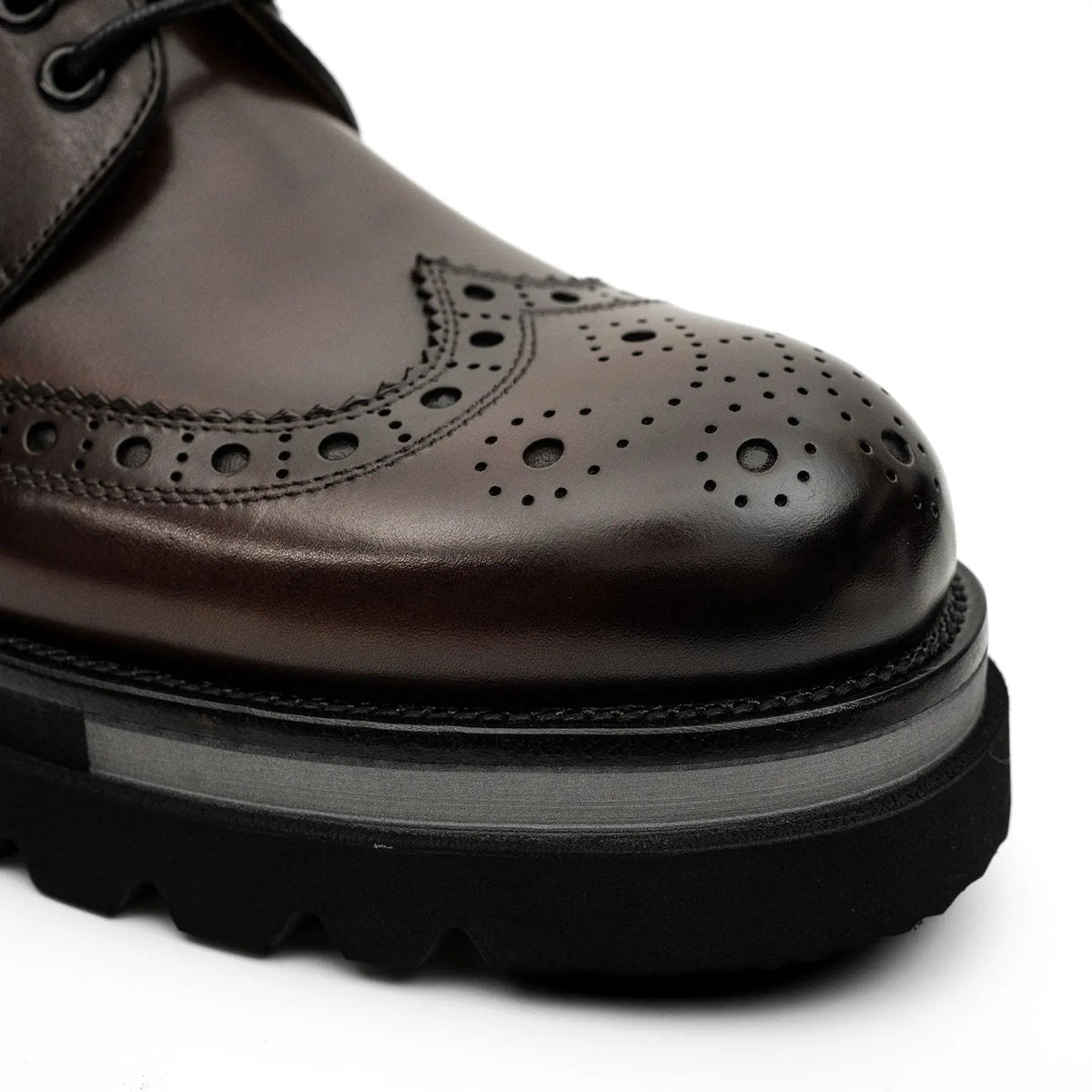 Burnished Brogue Lug-Sole Derby