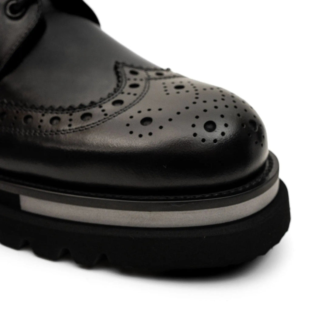 Black Brogue Lug-Sole Derby