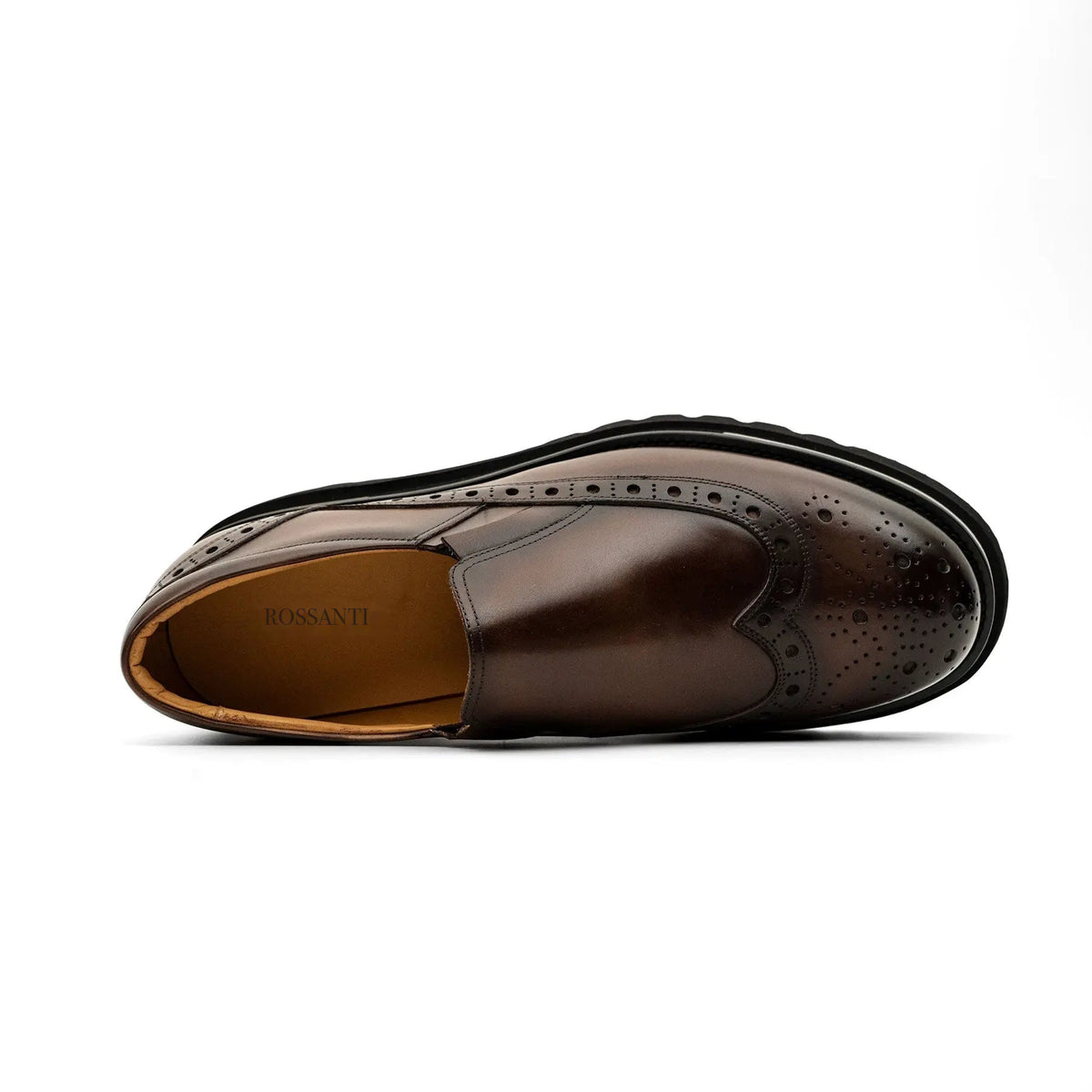 Burnished Brogue Lug-Sole Loafer