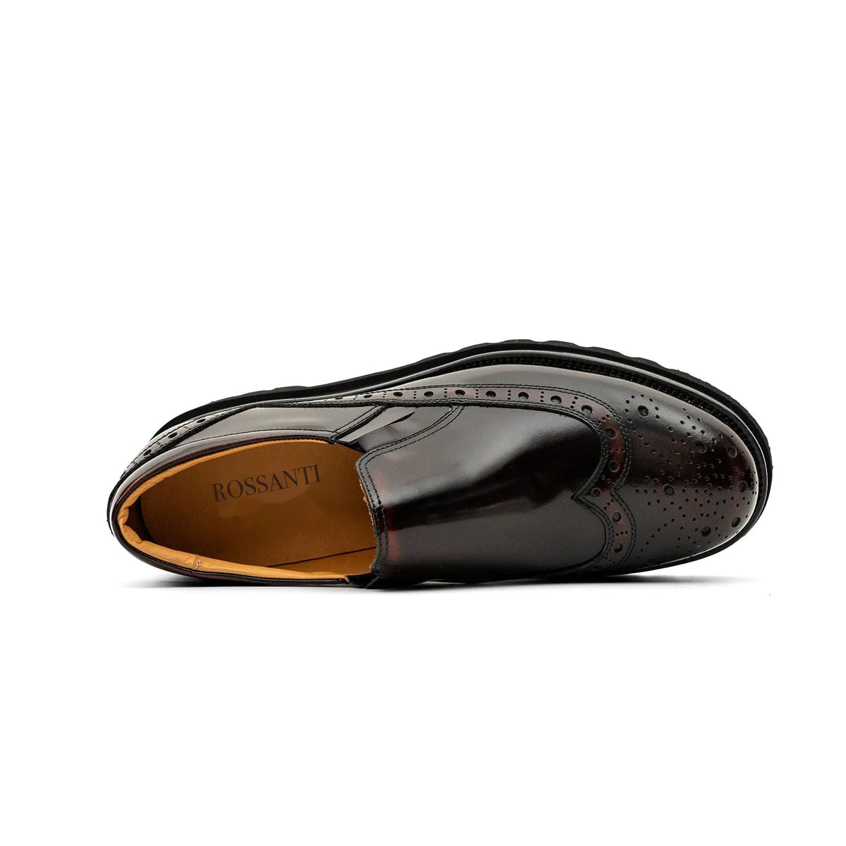 Burgundy Brogue Lug-Sole Loafer