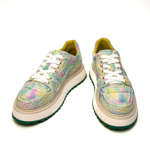 Pastel Crocodile Platform Sneaker