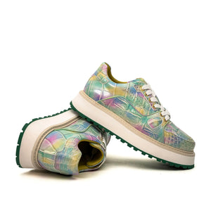 Pastel Crocodile Platform Sneaker