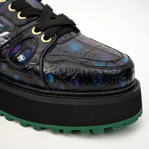 Iridescent Crocodile Platform Sneaker