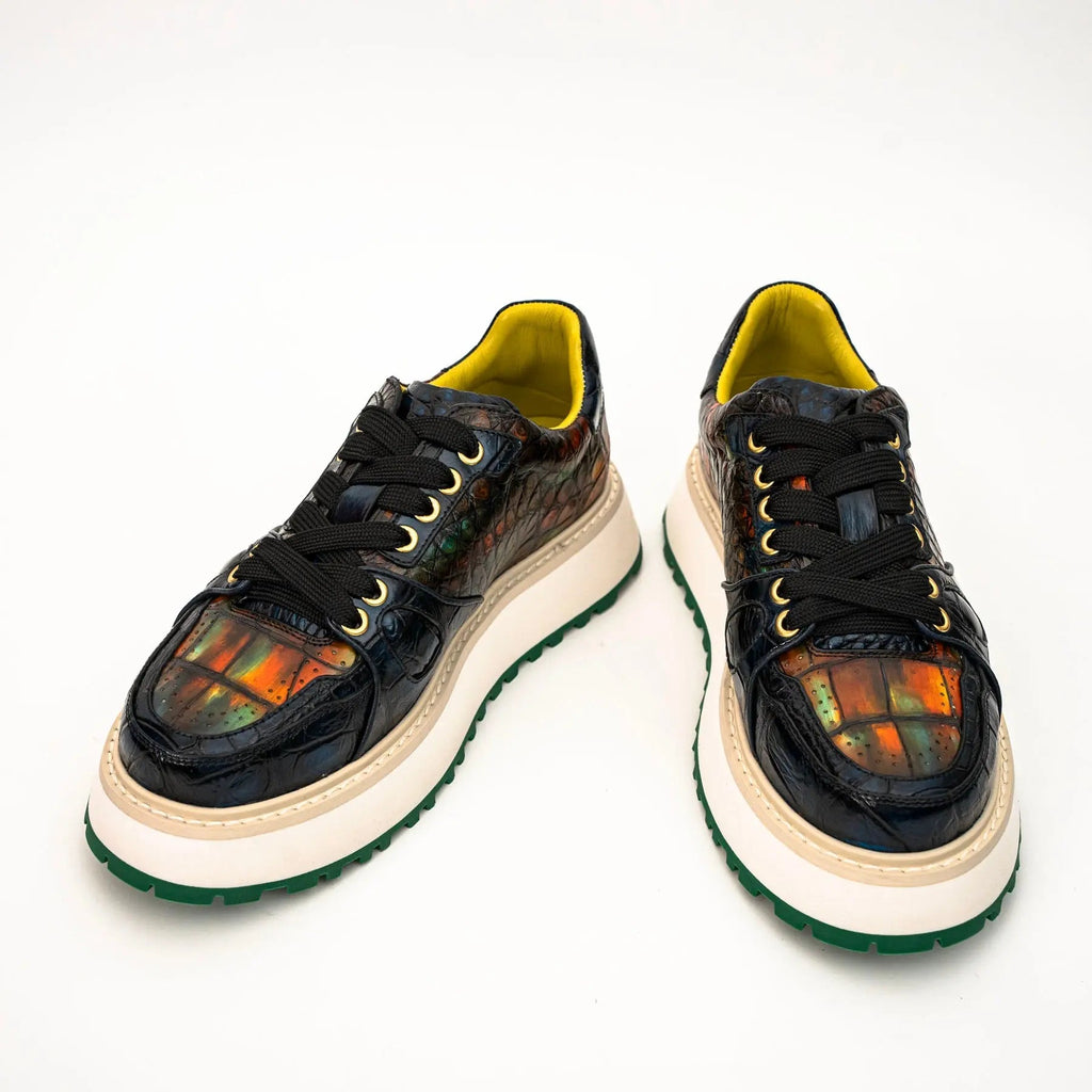 Amber Crocodile Platform Sneaker