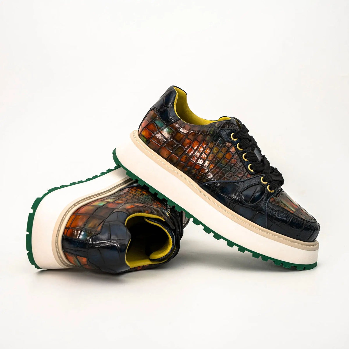 Amber Crocodile Platform Sneaker