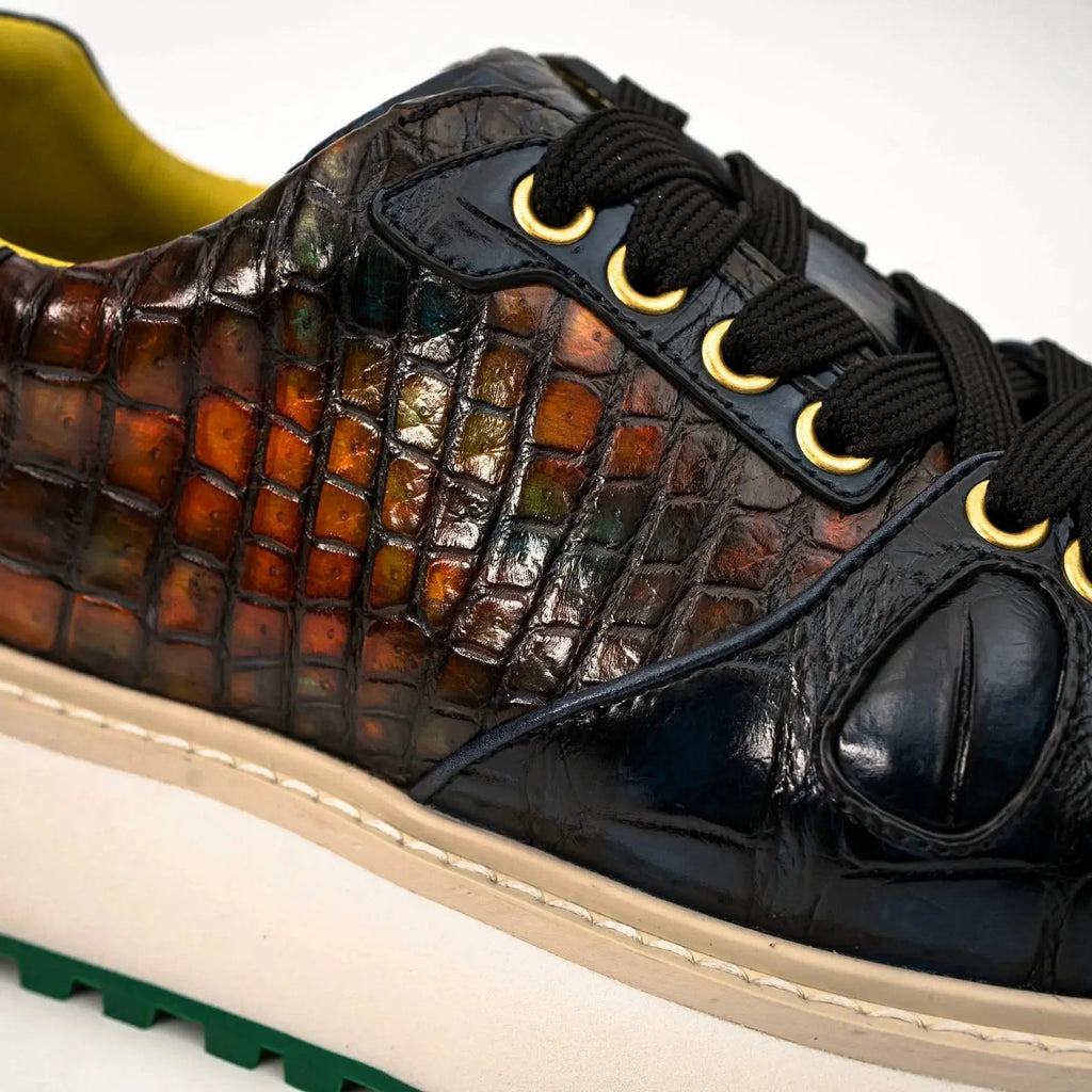 Amber Crocodile Platform Sneaker