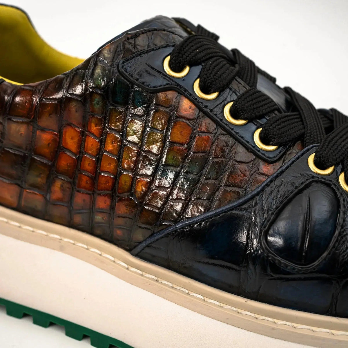 Amber Crocodile Platform Sneaker