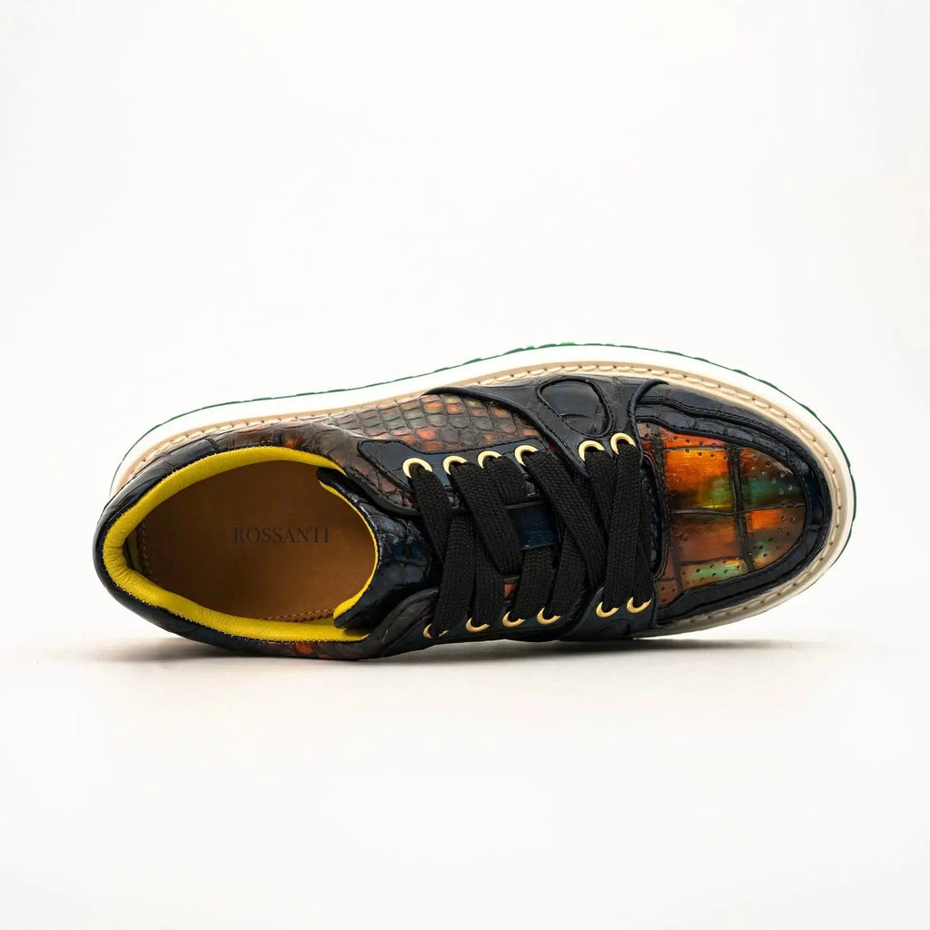 Amber Crocodile Platform Sneaker