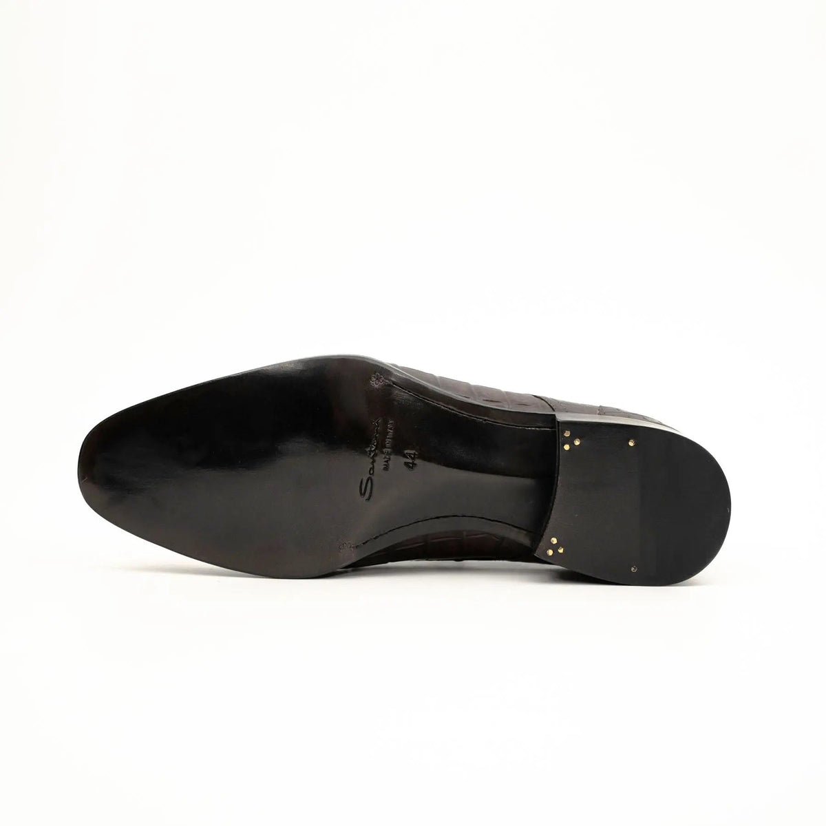 Dark Brown Crocodile-Textured Derby