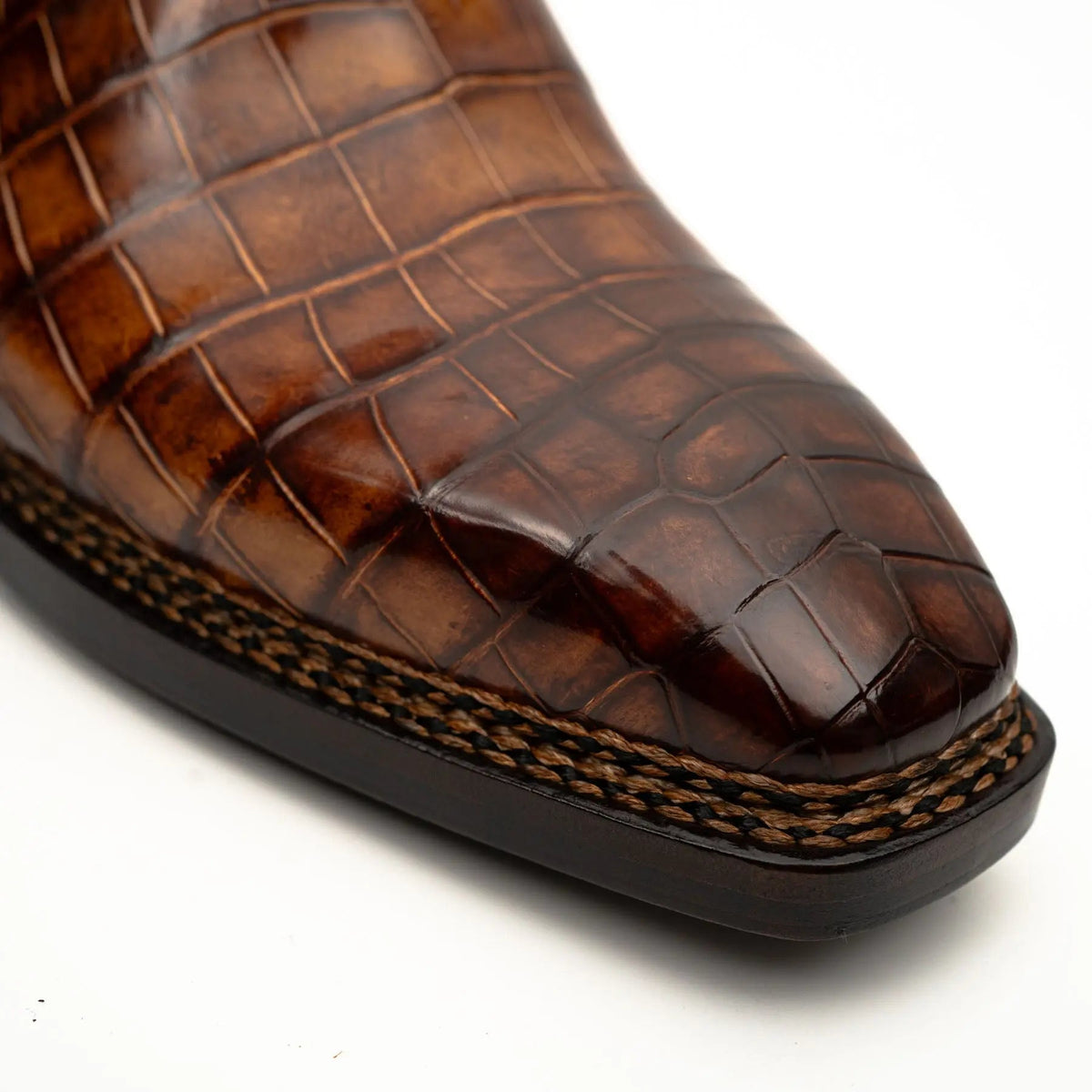 Cognac Crocodile Chelsea Boots