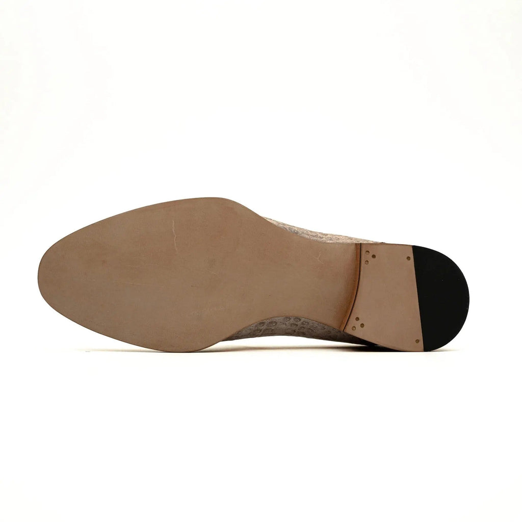 Ivory Crocodile-Textured Loafer