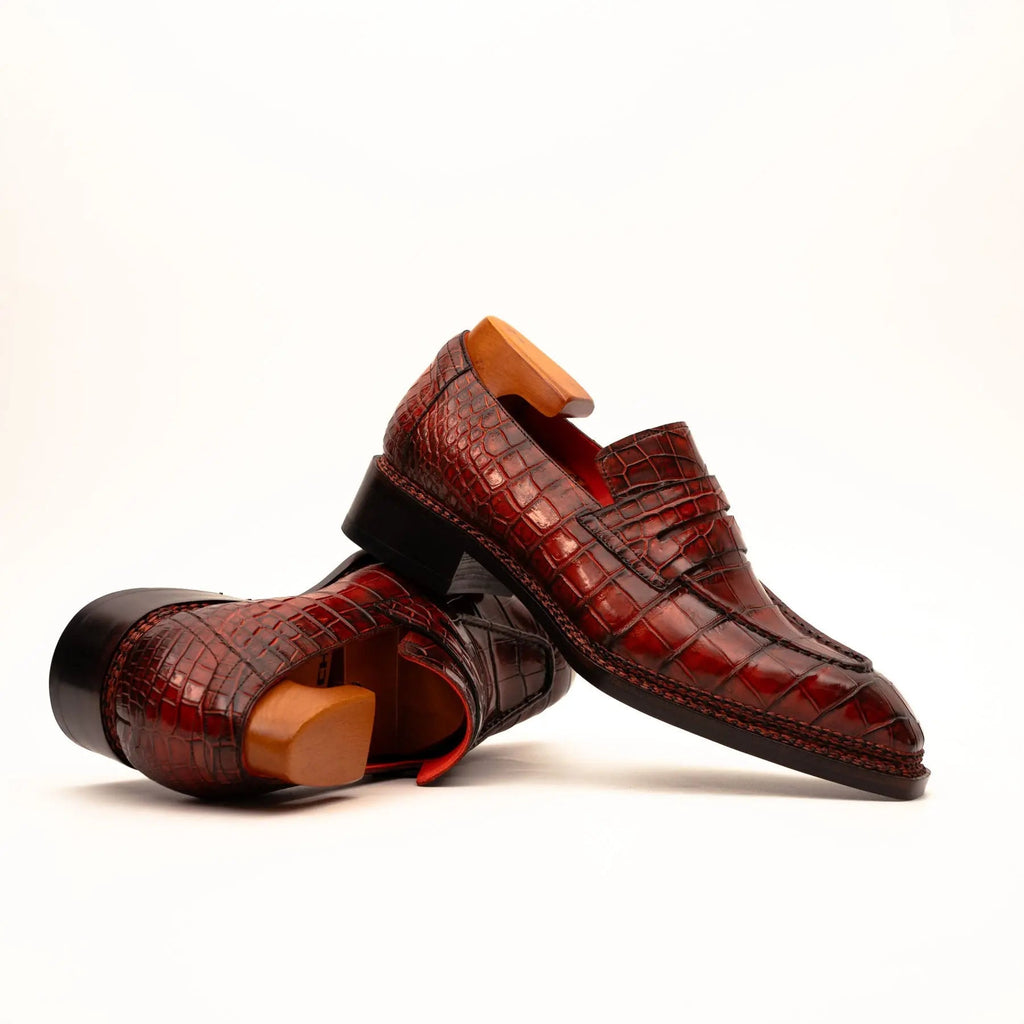 Burnished Red Crocodile Loafer