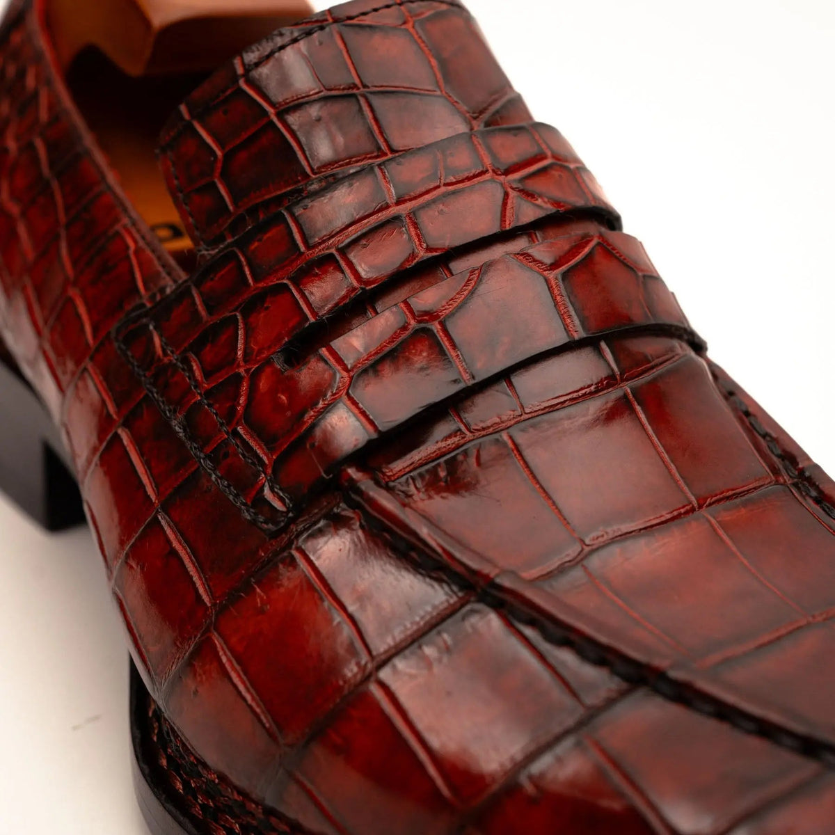 Burnished Red Crocodile Loafer
