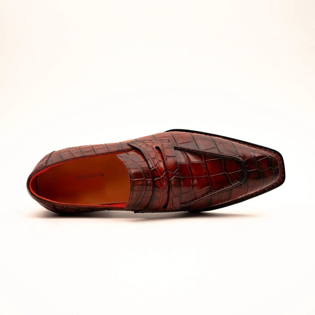 Burnished Red Crocodile Loafer