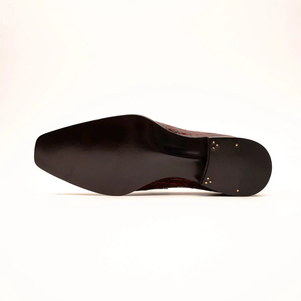 Burnished Red Crocodile Loafer