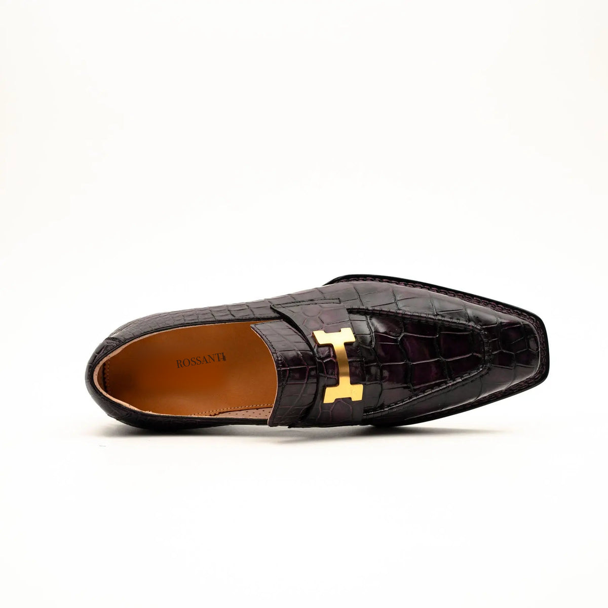 Black Burgundy Crocodile Bit Loafer