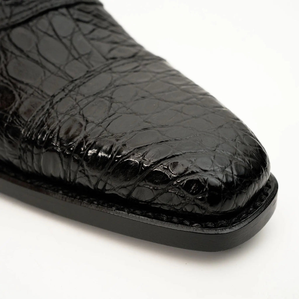 Black Crocodile-Textured Dress Shoe