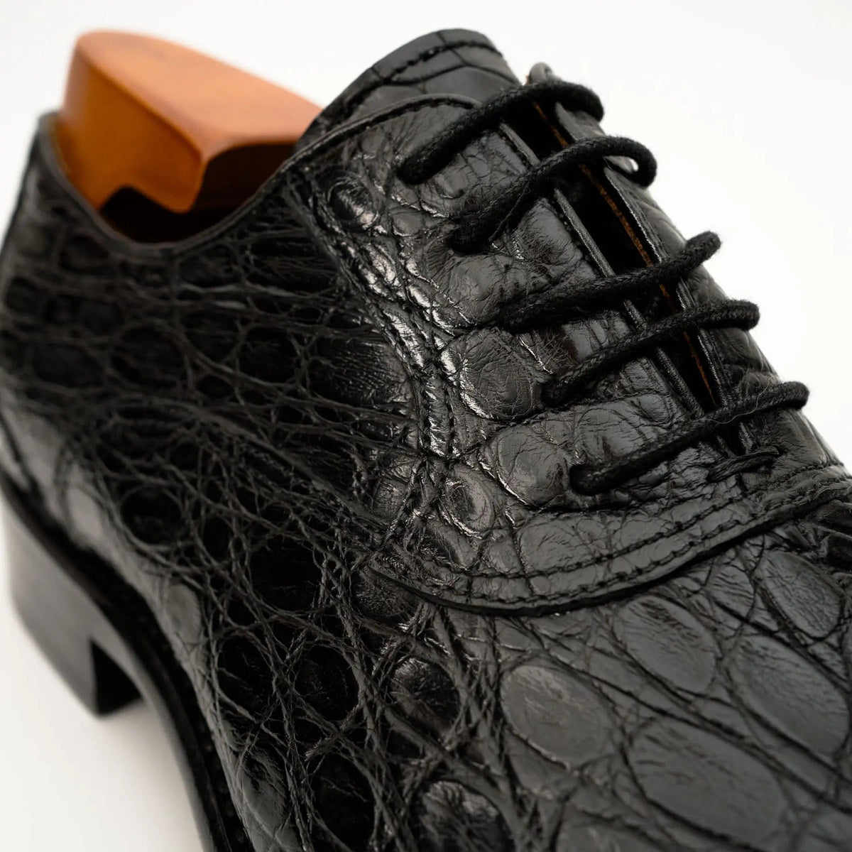 Black Crocodile-Textured Dress Shoe