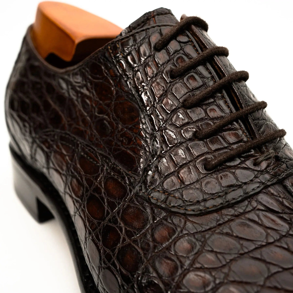 Dark Brown Crocodile Oxford Shoe