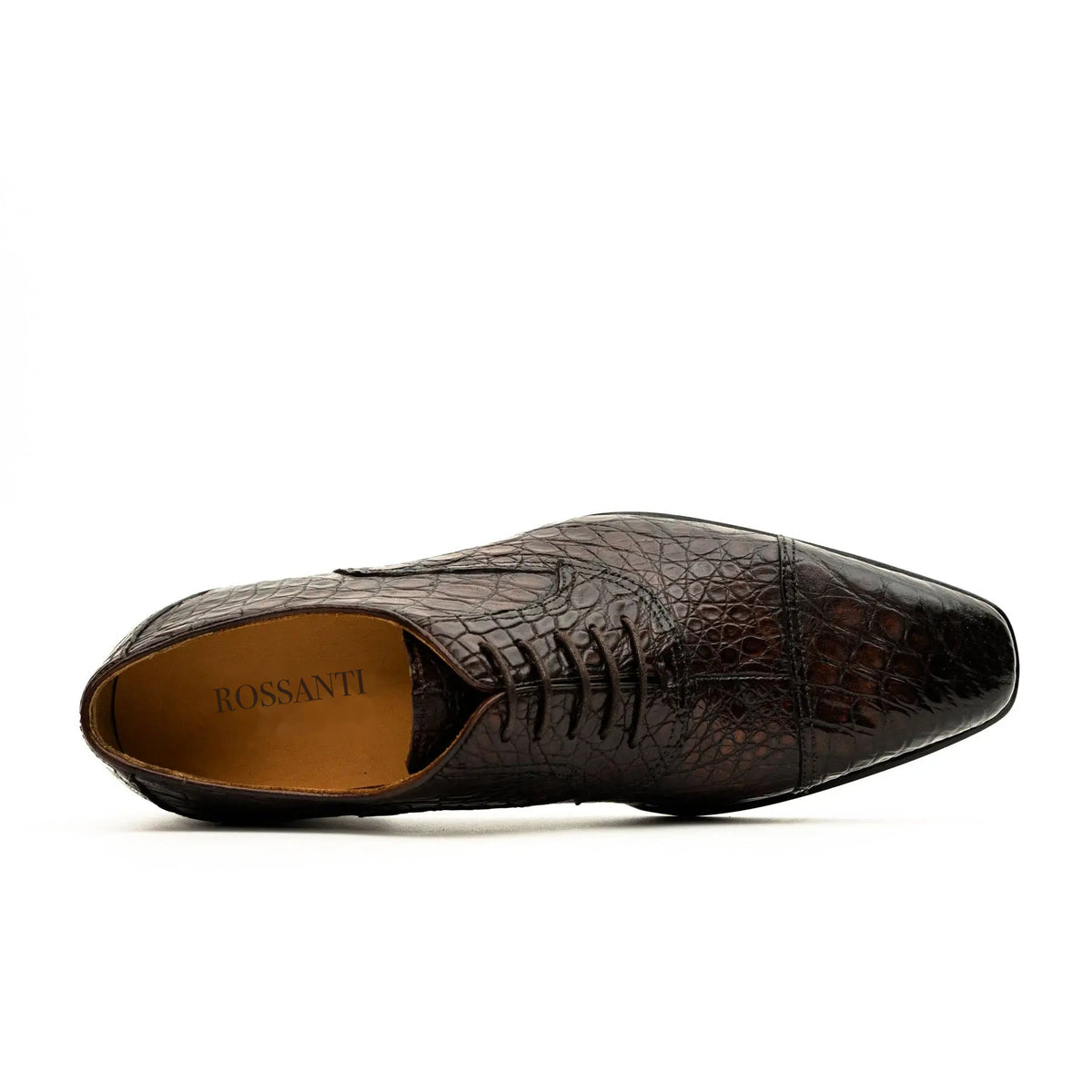 Dark Brown Crocodile Oxford Shoe