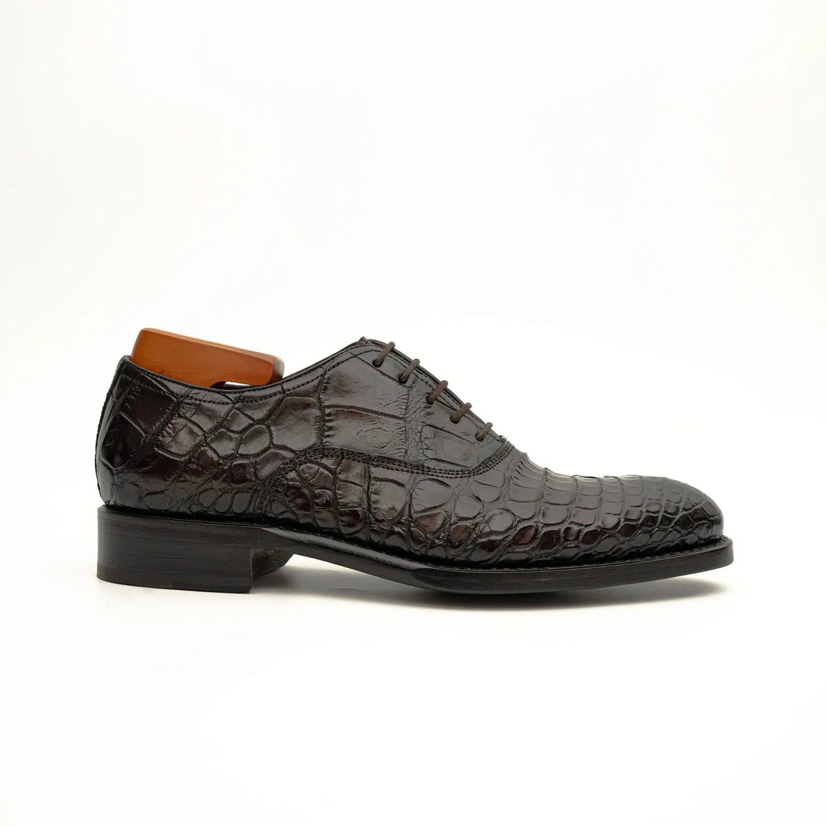 Dark Brown Crocodile Derby Shoe