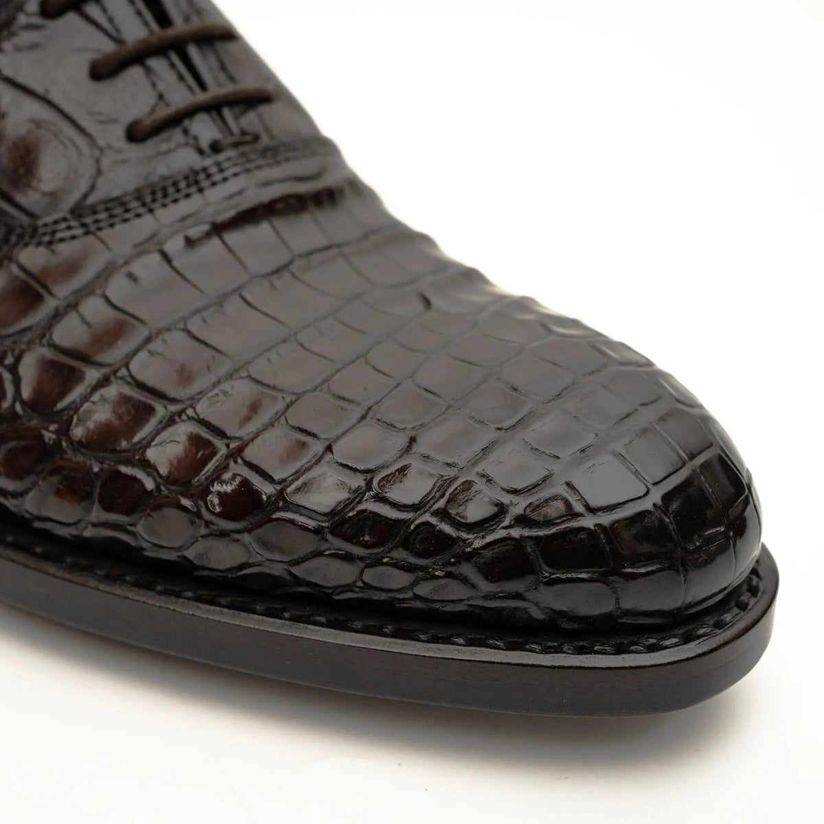 Dark Brown Crocodile Derby Shoe
