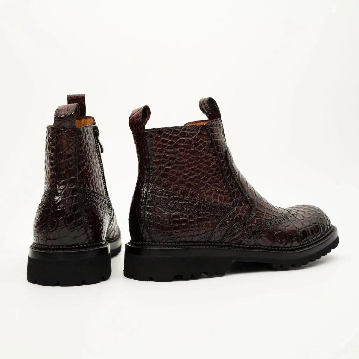 Burgundy Crocodile Chelsea Boot