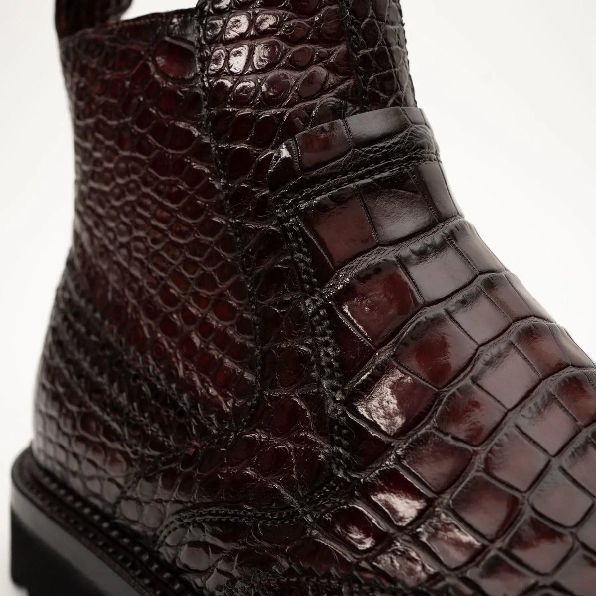 Burgundy Crocodile Chelsea Boot