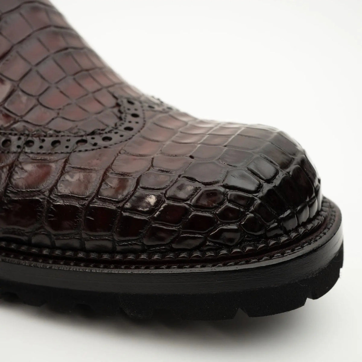 Burgundy Crocodile Chelsea Boot
