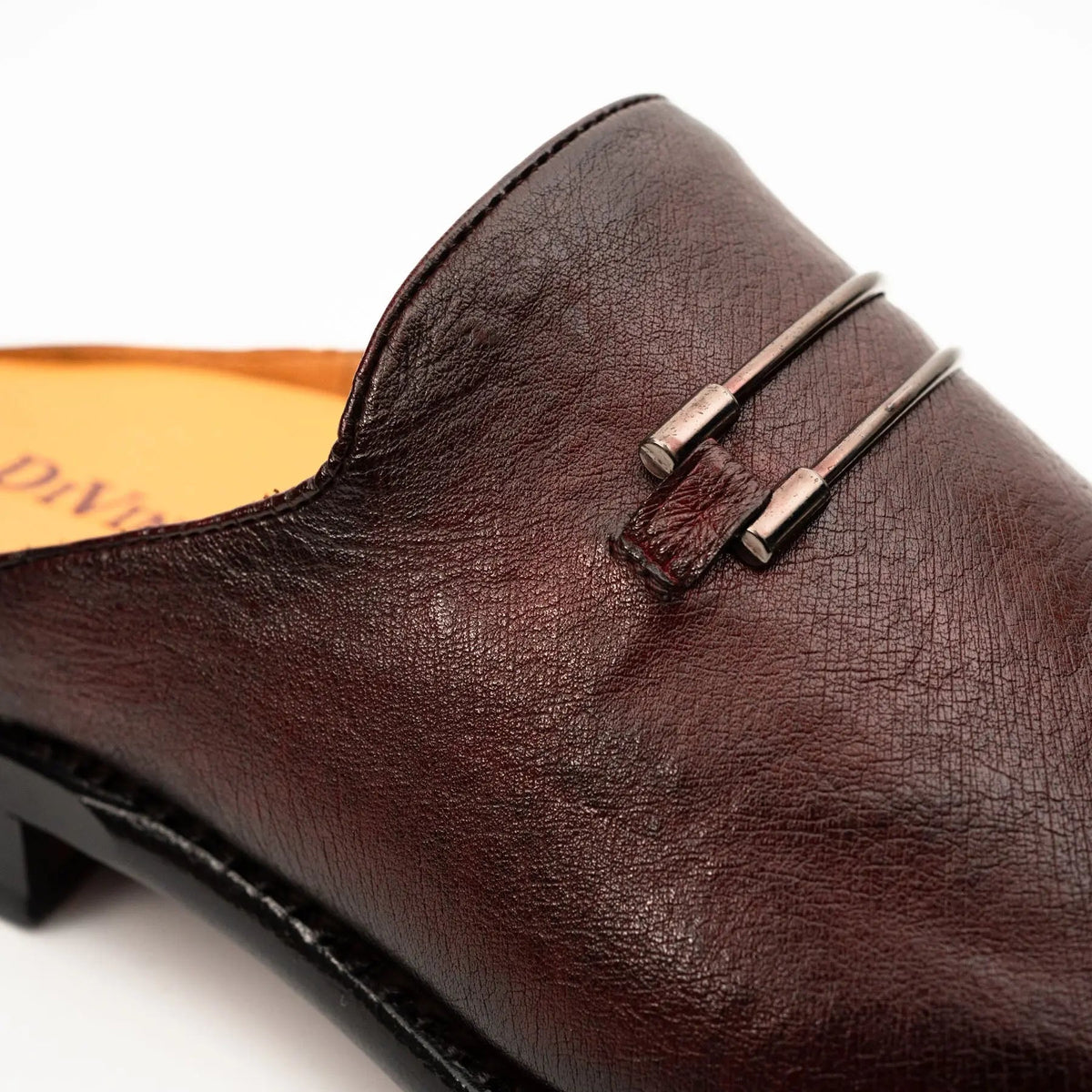 Burgundy Backless Monk Mule