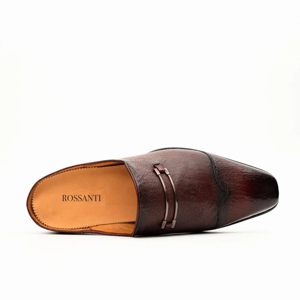 Burgundy Backless Monk Mule