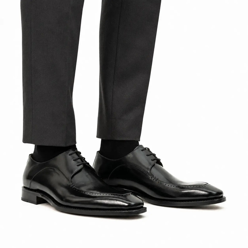 Black Chiseled Goodyear Oxford Shoe