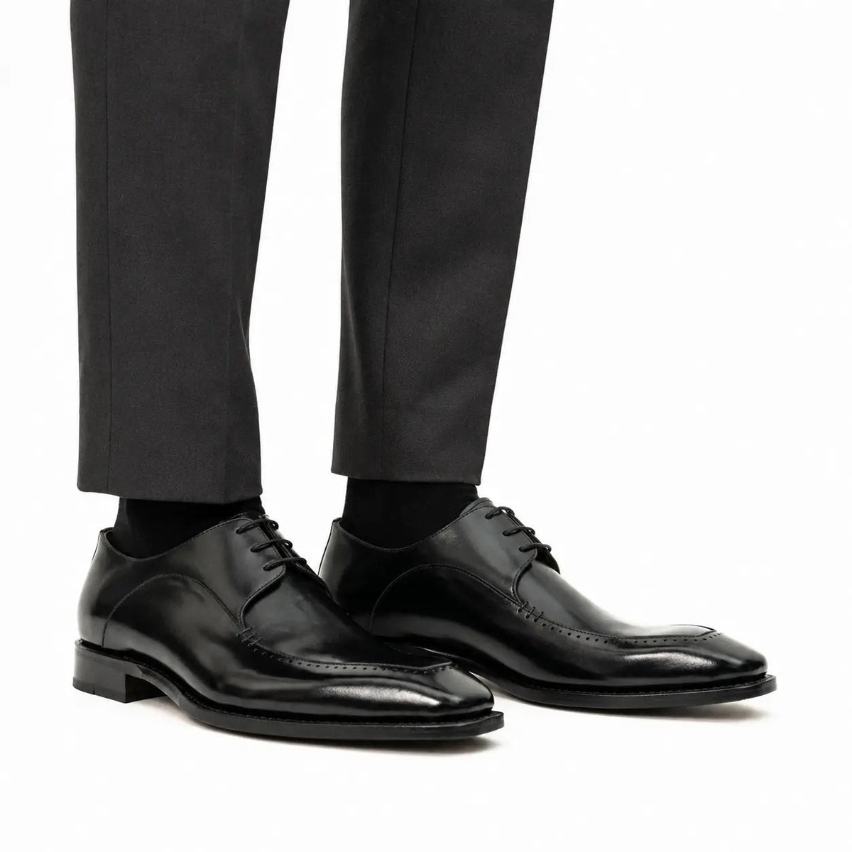 Black Chiseled Goodyear Oxford Shoe