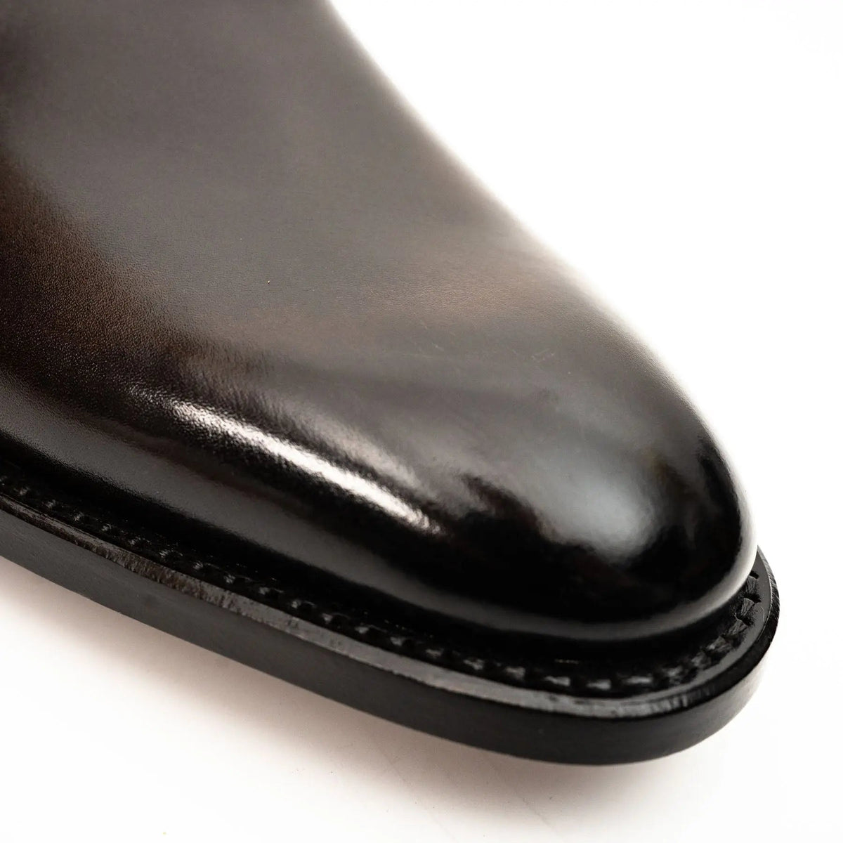 Dark Brown Suede-Panel Monk Shoe