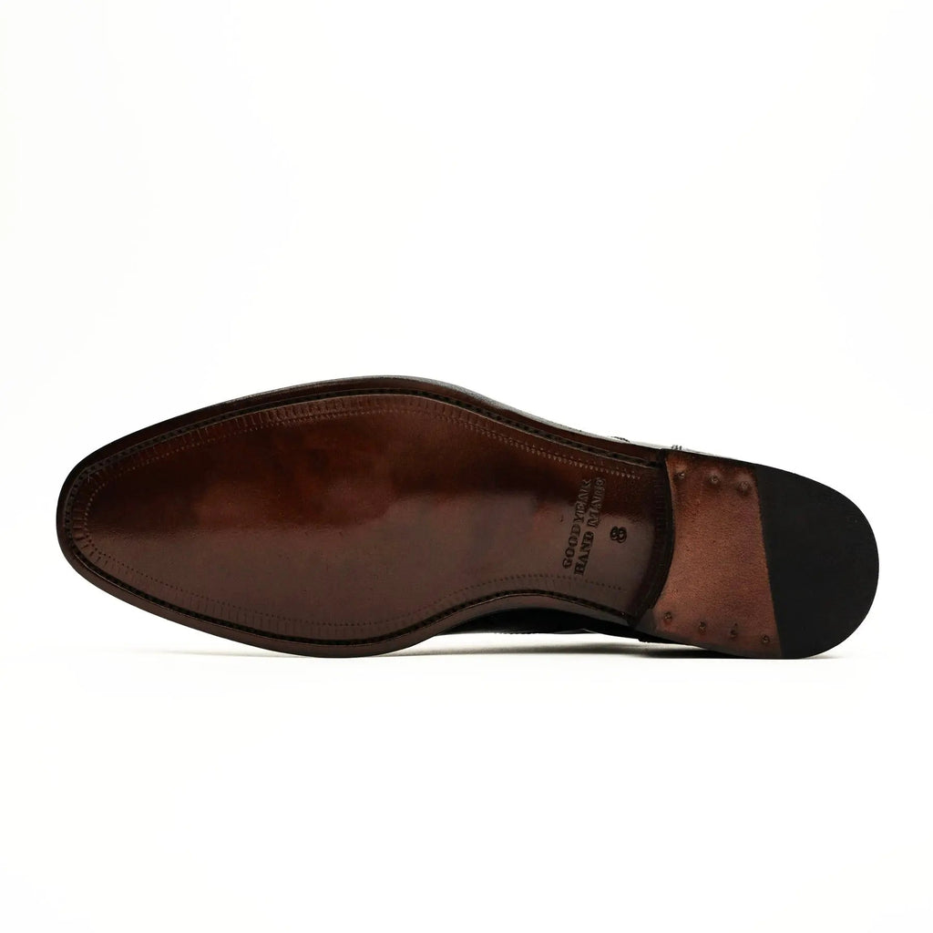 Black Crocodile-Textured Oxford