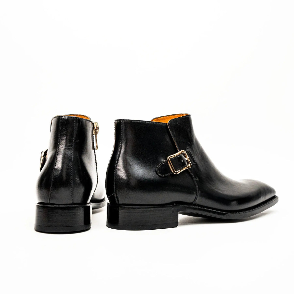Black Calfskin Monk Strap Boot