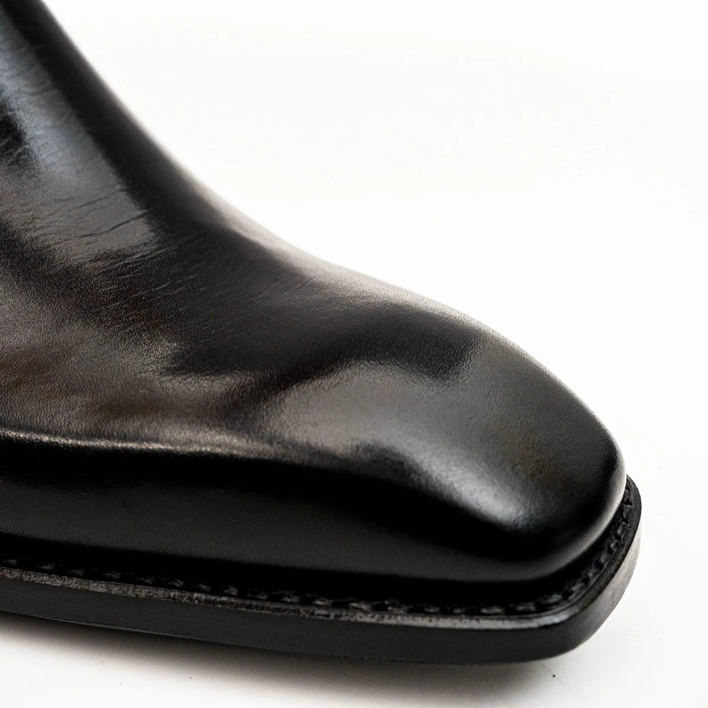 Black Calfskin Monk Strap Boot